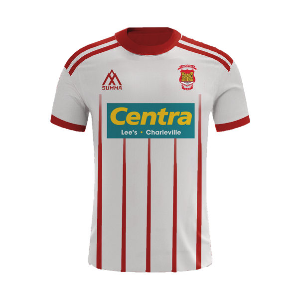 Charville AFC White with Red Strip Jersey