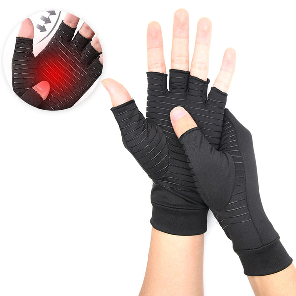 Compression Pain Relief Half Finger Therapy Gloves Aptoco