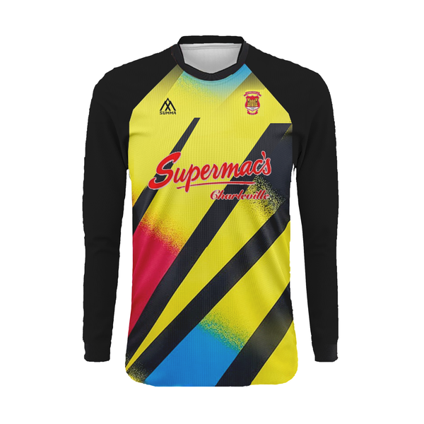 Charville AFC Yellow with Mixed Coloured Long Sleeve Jersey