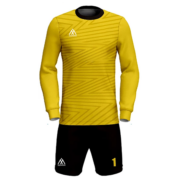 Summa Drive New Design Polyester Quick-dry Fabric Long Sleeve Soccer Uniform Yellow/Black