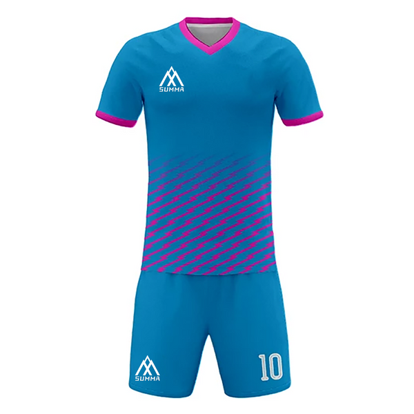 Summa Drive Men's Soccer Uniforms Set Full Sublimation Light Blue/Pink