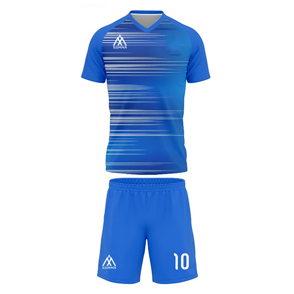 Summa Drive Retro Blue Stripes Design Soccer Jersey Uniform Blue Strip Design
