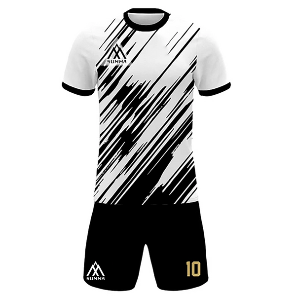 Summa Drive Stripe Design Jersey Football Quick-dry Football Uniform Set Black/White