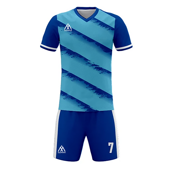 Summa Drive Polyester Mesh Material Sublimation Soccer Jersey Uniform Light Blue/Blue