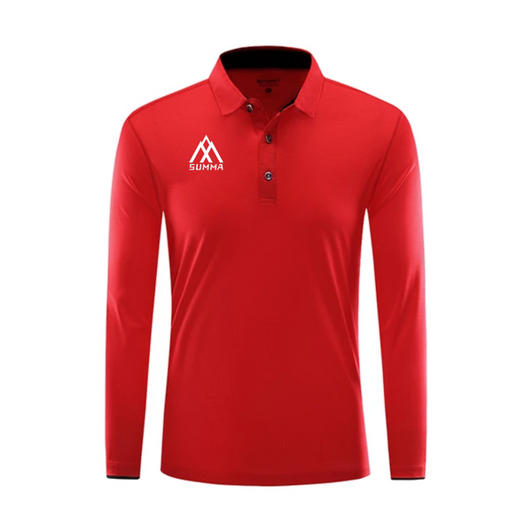 Summa Drive Quick-Dry Polyester Long Sleeve Shirt Red