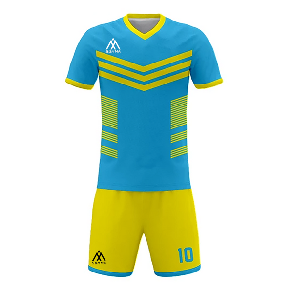 Summa Drive Quality V Collar Sublimation Soccer Jersey Light Blue/Yellow