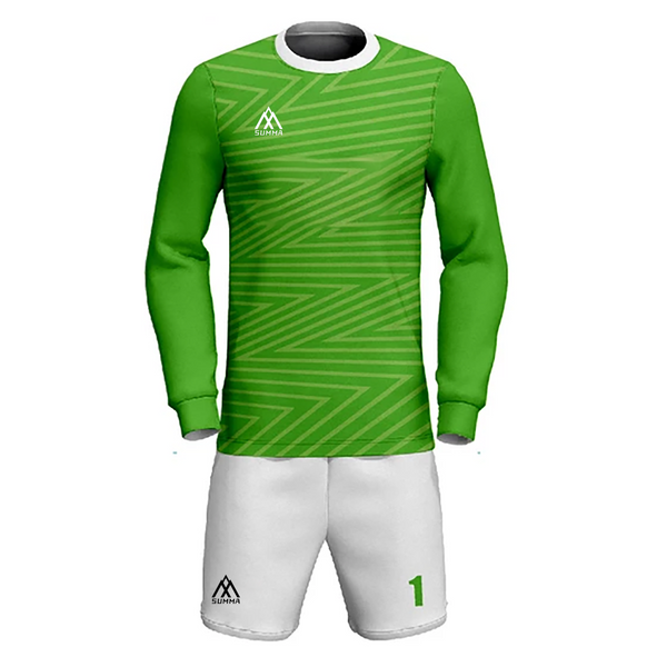 Summa Drive New Design Polyester Quick-dry Fabric Long Sleeve Soccer Uniform Green/White
