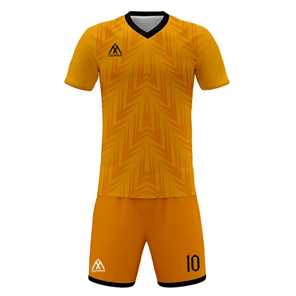 Summa Drive Orange Design Soccer Jersey Uniform Club Sublimation Printing Kits Orange/Light Orange With Black