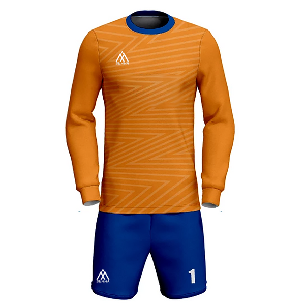 Summa Drive New Design Polyester Quick-dry Fabric Long Sleeve Soccer Uniform Orange/Blue