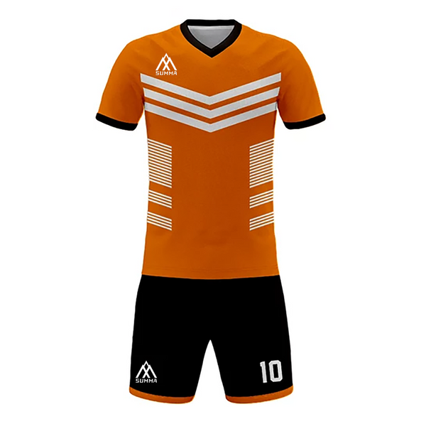 Summa Drive Quality V Collar Sublimation Soccer Jersey Orange/White With Black