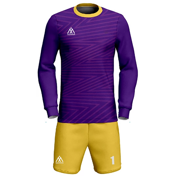 Summa Drive New Design Polyester Quick-dry Fabric Long Sleeve Soccer Uniform Violet/Yellow