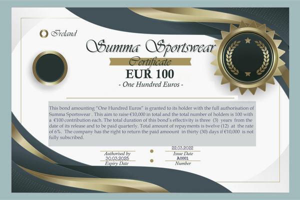Summa Bond Certificate